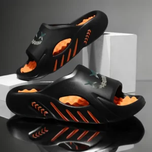 estilo urbano de moda, zapatillas gruesas transpirables con punta abierta y bloques de color, cómodas, antideslizantes, duraderas, suela suave, antiolor, sandalias de EVA, calzado de verano para hombres.