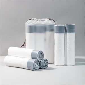 10L Bolsa de Basura con Cordón – Paquete de 500, Asas, Resistente y Desodorizada para Cocina, Oficina y Mascotas
