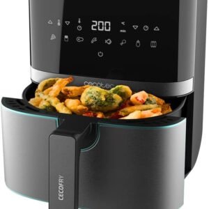 Oferta de aniversario Cantidad limitada:Cecotec Freidora sin Aceite de 5,5 L de Aire Caliente Cecofry Full InoxBlack 5500 Pro. 1700 W, Dietética y Digital, Panel Táctil, Acabados en Acero Inox, Tecnología PerfectCook, Termostato, 8 Modos